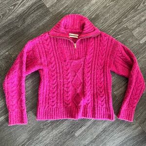 Anthropologie Pink Cable Knit Women's Sweater